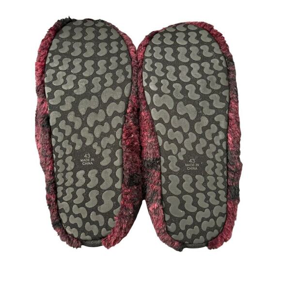 SKIMS Fleece Sleep Men’s Slipper, Wine Plaid 9.5 US - Picture 4 of 6